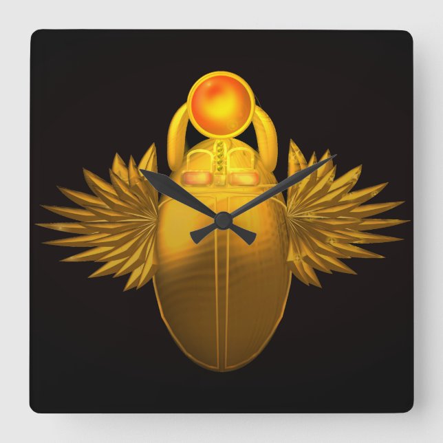 Kherpi God of the Rising Sun,scarab beetle. Square Wall Clock (Front)