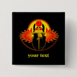 Kherpi God of the Rising Sun,scarab beetle.Text 15 Cm Square Badge