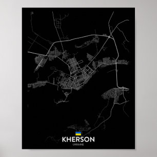 Kherson Ukraine City Map Travel Souvenir Hometown Poster