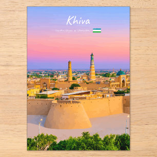Khiva, Uzbekistan - Ancient Fortress Skyline Acrylic Invitations