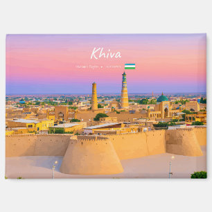 Khiva, Uzbekistan - Ancient Fortress Skyline Magnet