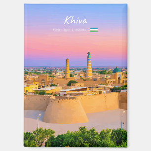 Khiva, Uzbekistan - Ancient Fortress Skyline Magnet