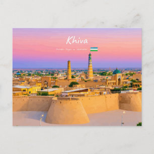 Khiva, Uzbekistan - Ancient Fortress Skyline Postcard