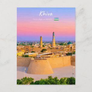 Khiva, Uzbekistan - Ancient Fortress Skyline Postcard