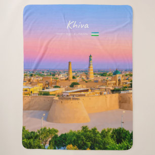 Khiva, Uzbekistan - Ancient Fortress Skyline Sherpa Blanket