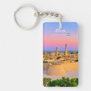 Khiva, Uzbekistan - Ancient Fortress Skyline Slim Key Ring