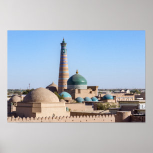 Khiva, Uzbekistan - Islam Khodja Minaret & Mosque Poster
