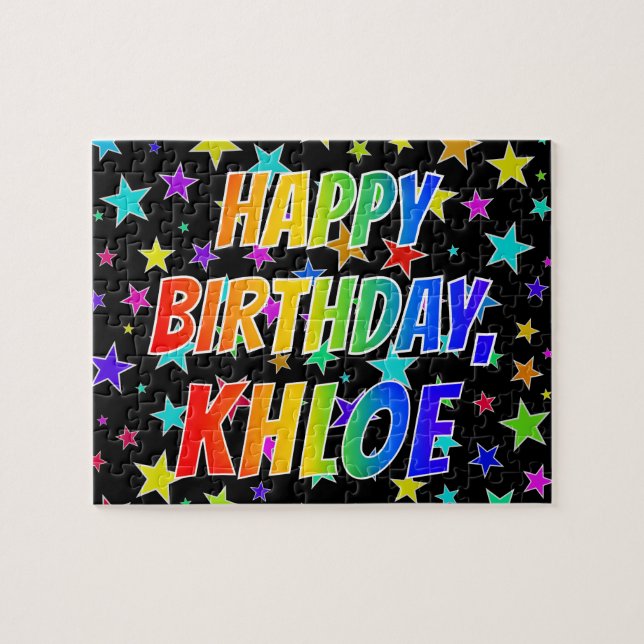"KHLOE" First Name, Fun "HAPPY BIRTHDAY" Jigsaw Puzzle (Horizontal)