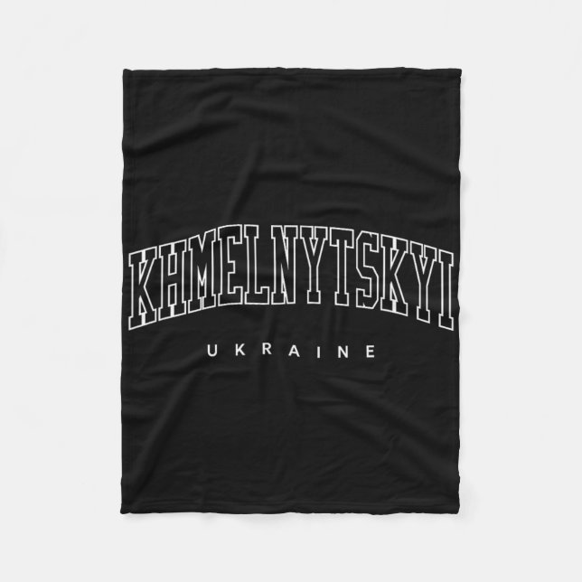 Khmelnytskyi Ukraine Trendy Varsity Athletic Style Fleece Blanket (Front)