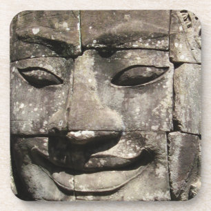 Khmer Stone Face ... Bayon Temple, Cambodia Coaster