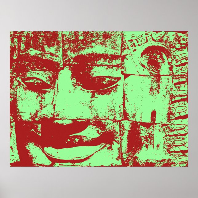 Khmer Stone Face ... Bayon Temple, Cambodia Poster (Front)