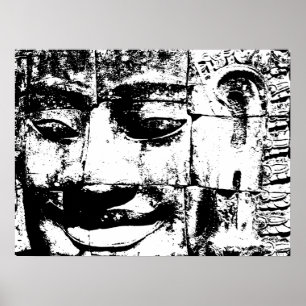 Khmer Stone Face ... Bayon Temple, Cambodia Poster