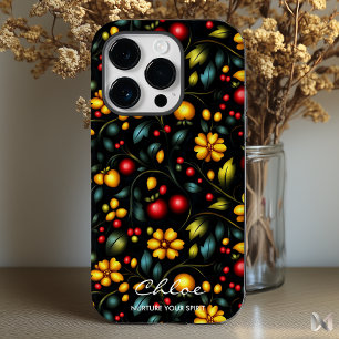 Khokhloma Floral Phone Case with Bold Modern Twist