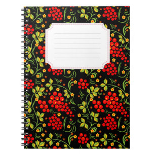 Khokhloma pattern notebook