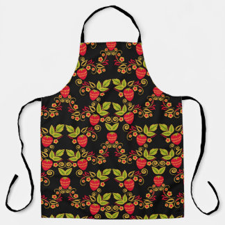 Khokhloma Russian Berries: Traditional Style Apron