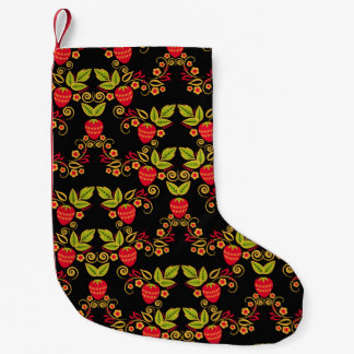 Khokhloma Russian Berries: Traditional Style Small Christmas Stocking