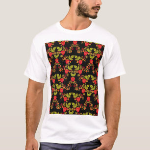 Khokhloma Russian Berries: Traditional Style T-Shirt