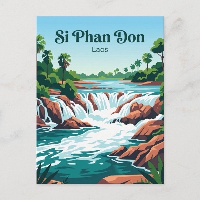 Khone Phapheng Falls Laos Postcard (Front)