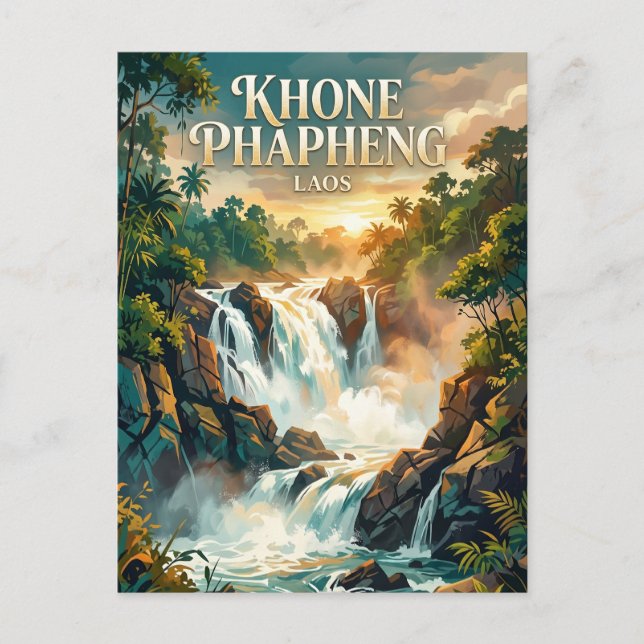 Khone Phapheng Falls Laos Postcard (Front)