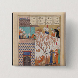 Khosro before Shirin's Palace 15 Cm Square Badge