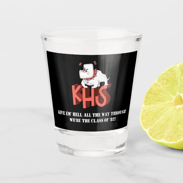 KHS Bulldogs Shot Glass (Front)