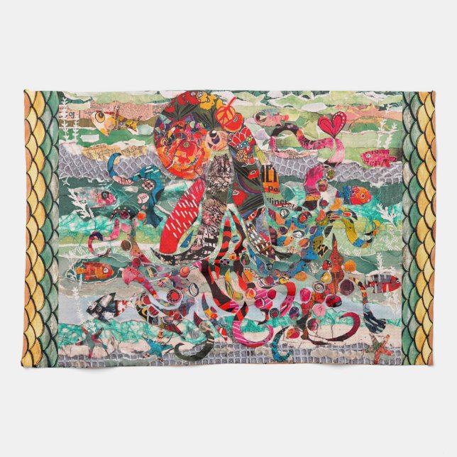 KHS Mixed Media Octopus Kitchen Towels (Horizontal)