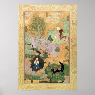 Khusrau sees Shirin bathing in a stream Poster