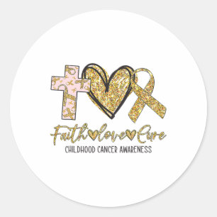 Ki Childhood Cancer Awareness Costume Faith Love C Classic Round Sticker