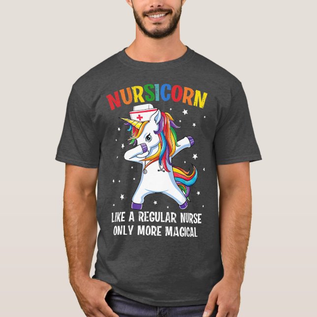 Ki Dabbing Unicorn Nursicorn Nurse Costume Lover T-Shirt (Front)