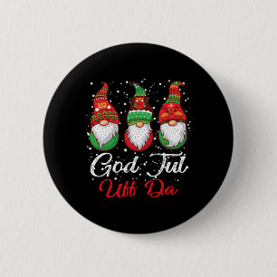 Ki God Jul Uff Da Swedish Merry Christmas Gnome Co 6 Cm Round Badge
