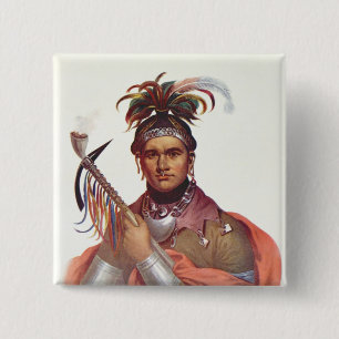 Ki-On-Twog-Ky or 'Complanter', a Seneca Chief 15 Cm Square Badge