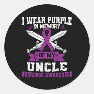 Ki Purple Ribbon Overdose Awareness Month Costume  Classic Round Sticker