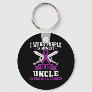 Ki Purple Ribbon Overdose Awareness Month Costume Key Ring