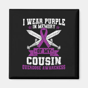 Ki Purple Ribbon Overdose Awareness Month Costume Magnet