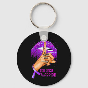 Ki Support Epilepsy Awareness Costume Lips Ribbon  Key Ring