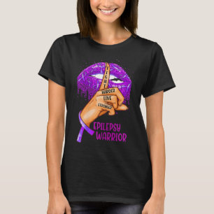 Ki Support Epilepsy Awareness Costume Lips Ribbon T-Shirt