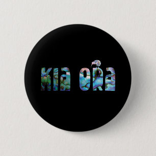 KIA ORA KIWI GREETING 6 CM ROUND BADGE