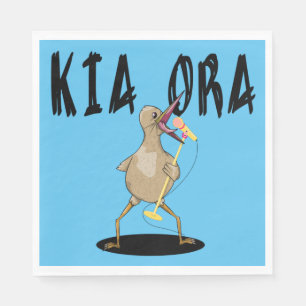 Kia ora Kiwi Maori Greeting Napkin