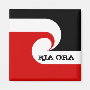 Kia Ora & Maori Flag, New Zealand /Sports, rugby Magnet