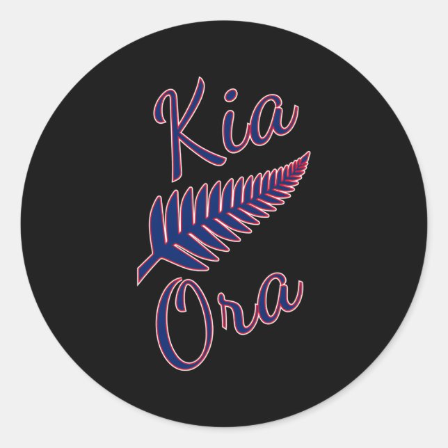 Kia Ora Maori Greeting New Zealand Pride Silver Fe Classic Round Sticker (Front)