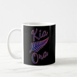 Kia Ora Maori Greeting New Zealand Pride Silver Fe Coffee Mug