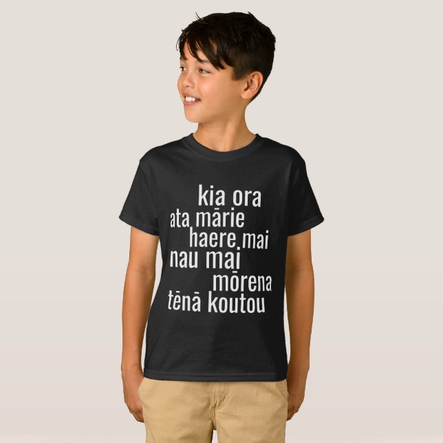 KIA ORA NZ MĀORI KIWI GREETINGS NEW ZEALAND T-Shirt (Front Full)