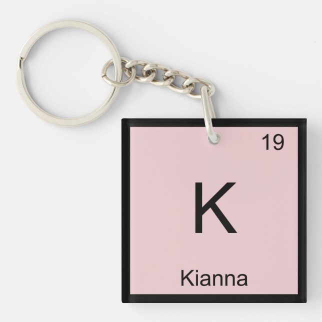 Kianna  Name Chemistry Element Periodic Table Key Ring (Front)