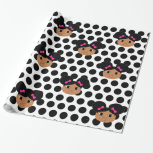 Kiara Pink Bows and Polka Dots Gift Wrap