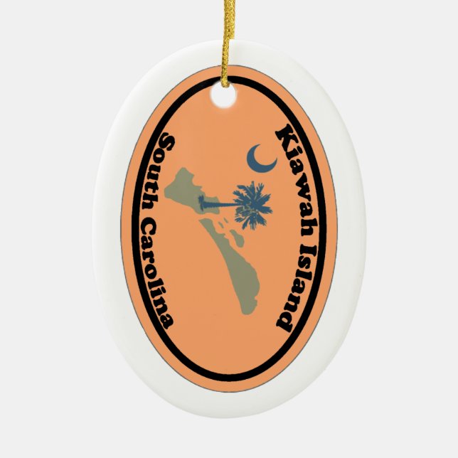 Kiawah Island. Ceramic Tree Decoration (Front)