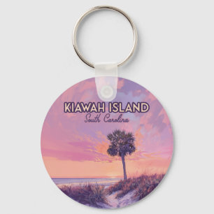 Kiawah Island South Carolina Beach Palm Tree Key Ring