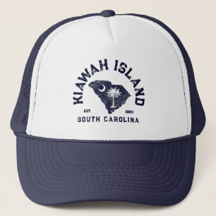 Kiawah Island South Carolina Navy Map Flag Trucker Hat