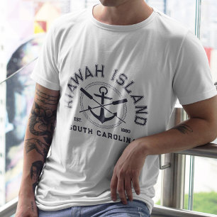 Kiawah Island South Carolina Navy Oars Anchor T-Shirt