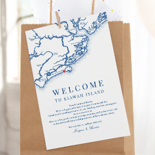 Kiawah Island Wedding Welcome Itinerary Navy Blue Thank You Card
