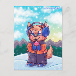 Kiba's Snowy Day Postcard